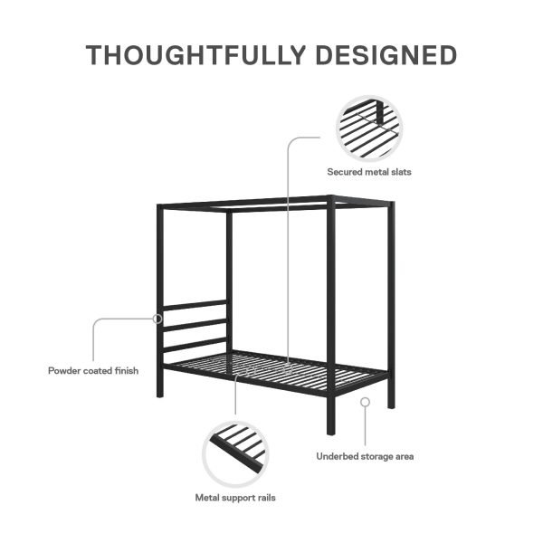 Modern Metal Canopy Platform Bed - Image 7