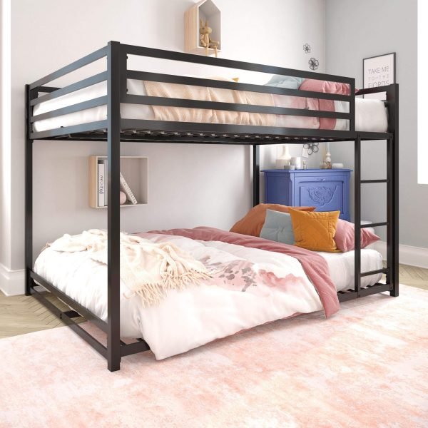 Metal Bunk Bed for Kids, Full/Full, Black - Image 4