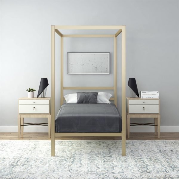 Metal Canopy Platform Bed Gold - Image 5