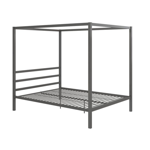 Metal Canopy Platform Bed Grey - Image 3