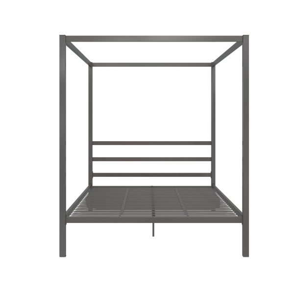 Metal Canopy Platform Bed Grey - Image 10