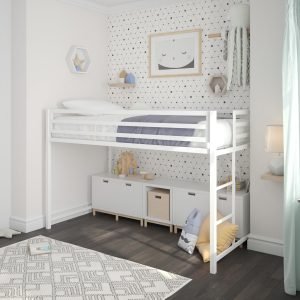 Metal Junior Twin Loft Bed White
