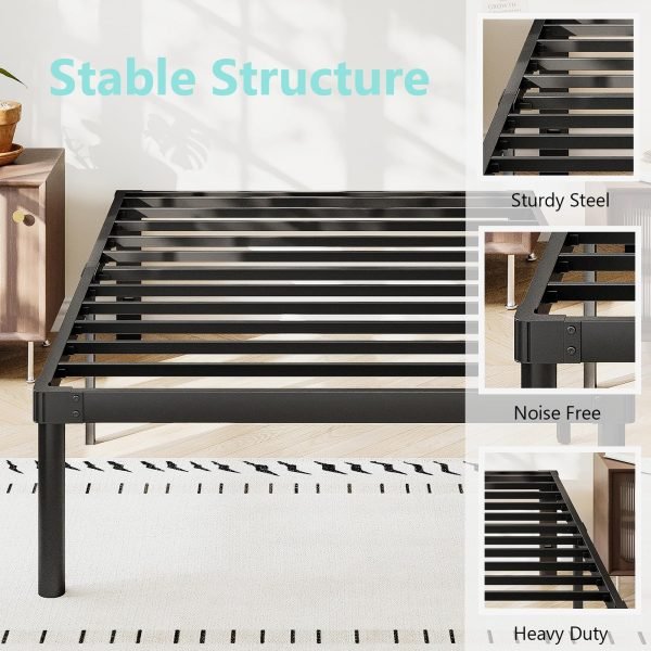 King Bed Frame 14 Inch Metal Bed Frame - Image 4