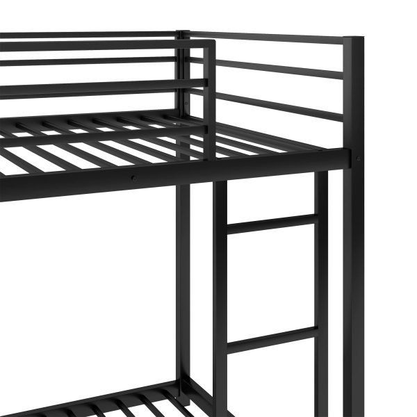 Twin Over Twin Metal Bunk Bed, Divided into Two Beds, No Box Spring Needed - Image 4
