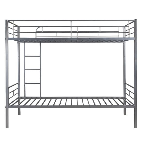 Twin Over Twin Metal Bunk Bed(Silver) - Image 6
