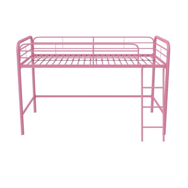Junior Twin Metal Loft Bed, Pink - Image 5