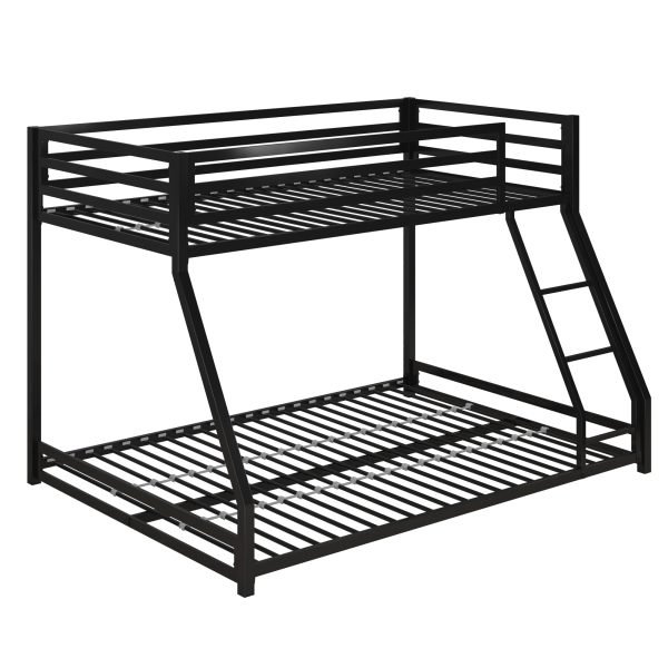 Metal Twin/Full Bunk Bed, Black