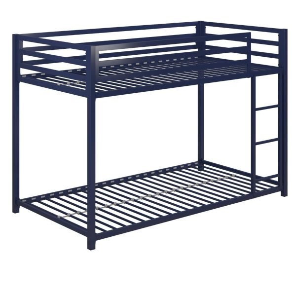 Twin Metal Bunk Bed, Kid's Bedroom, Space-Saving Design, Black - Image 4