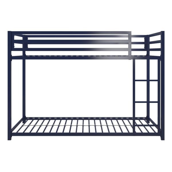 Twin Metal Bunk Bed, Kid's Bedroom, Space-Saving Design, Black