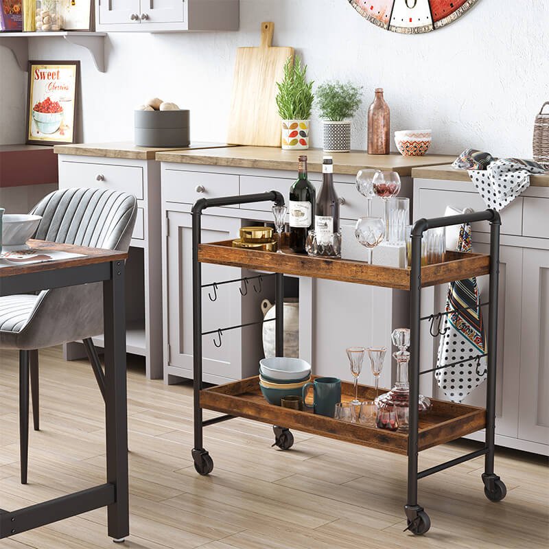 industrial bar cart