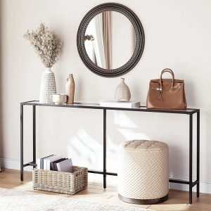 SHIMA Glass Top Console Table
