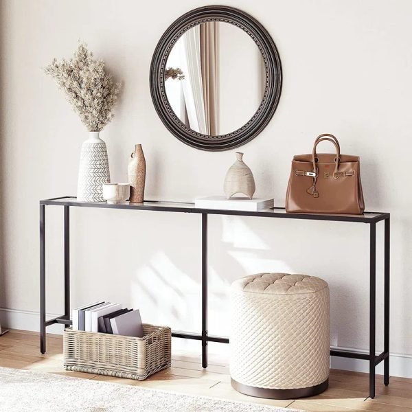 SHIMA Glass Top Console Table