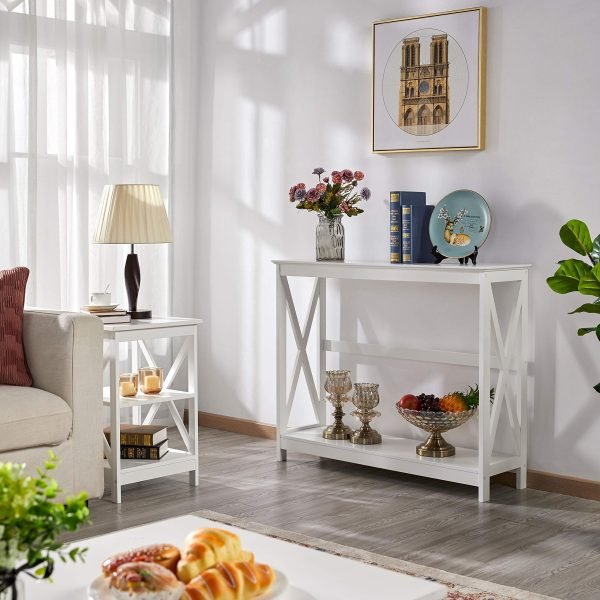 Entryway Table Bookshelf white